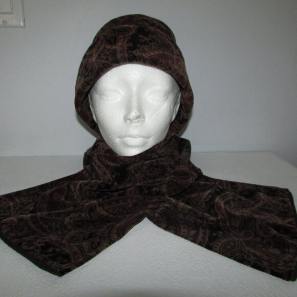 Paisley Velvet Pillbox Hat and Scarf Set - Picture 2 of 16